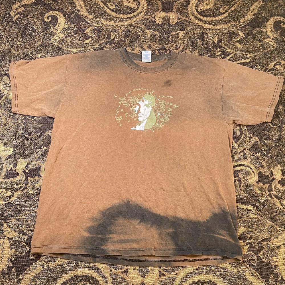 Peter Frampton 2006 Tour Double Sided Black Bleached Shirt Mens Size XL